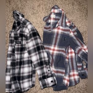 2 boys size 5/6 Abercrombie kids long sleeve plaid button down shirts EUC